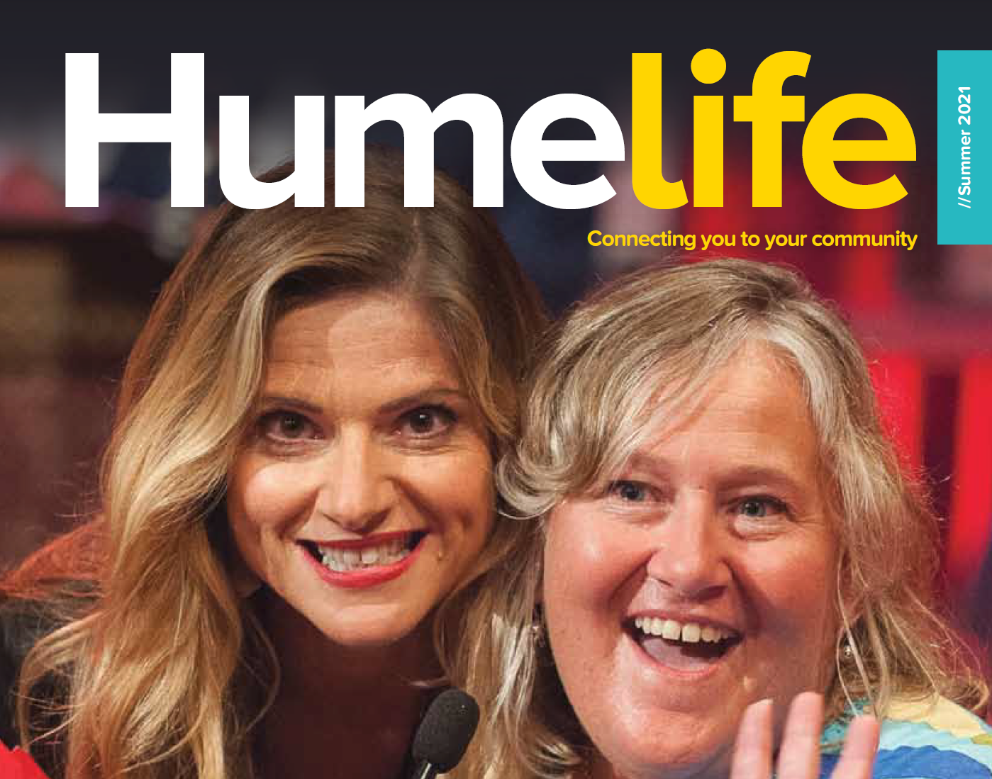 An image of the Humelife Summer Edition cover with Hume customer Sharon and Julie Zemiro. 